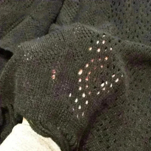 NWT Arianna by Howard’s Black Two Pattern Knit Poncho - Picture 2 of 10